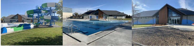 3 side-by-side pictures of a pool in Picture Butte